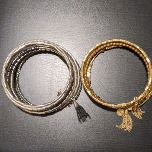 2 for 1 Stella & Dot Beaded Wrap Coil Bracelets